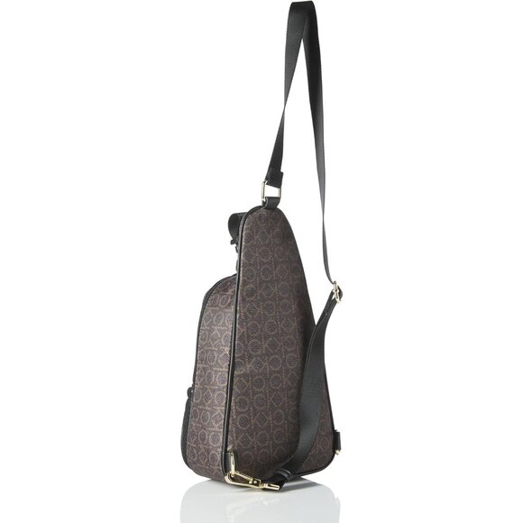 Jessie Organizational Nylon Sling Backpack Brown Khaki Black Adjustable Utility - Picture 3 of 8